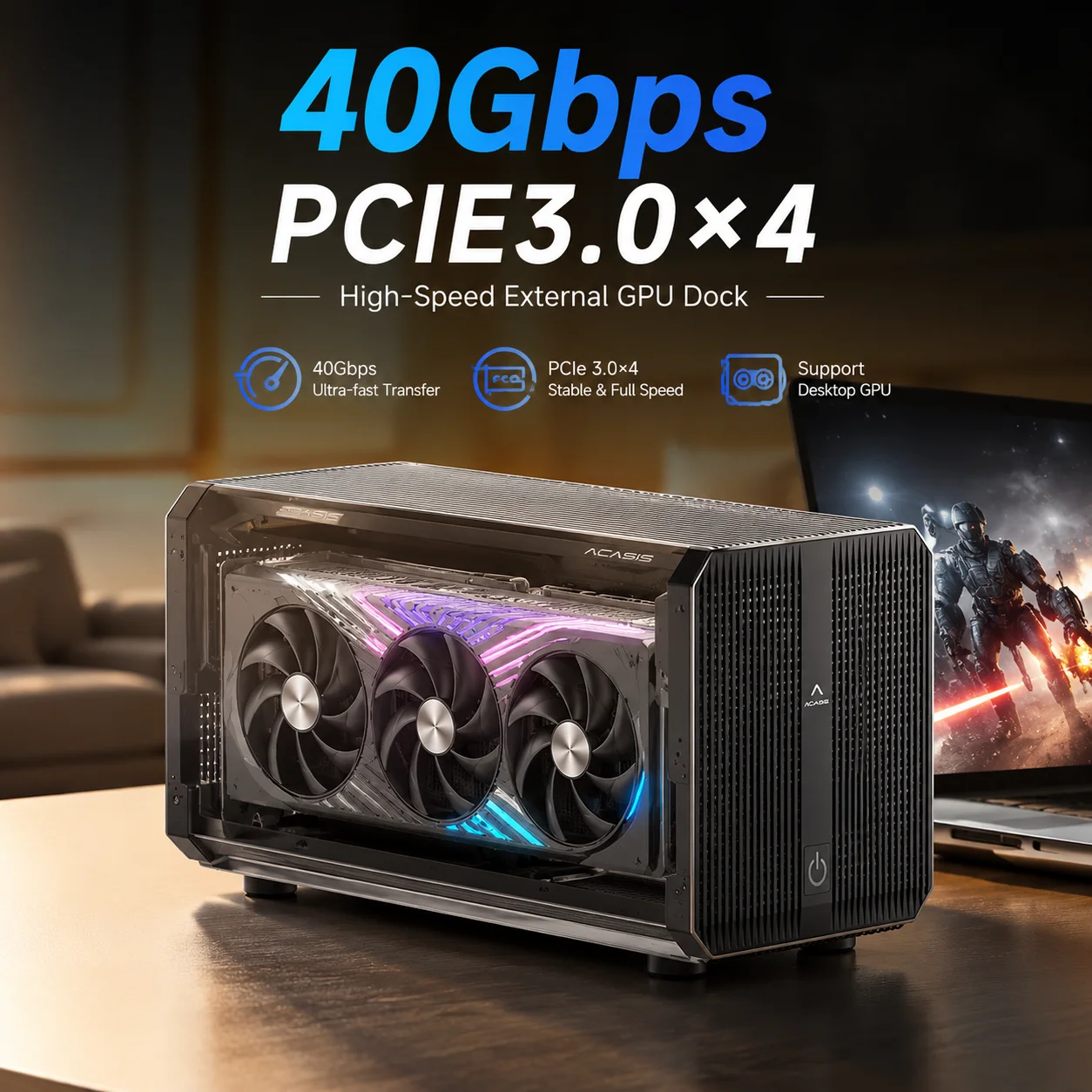 Thunderbolt 4 External Gpu Enclosure - Obudowa eGPU Acasis 40Gbps z 24-pinowym