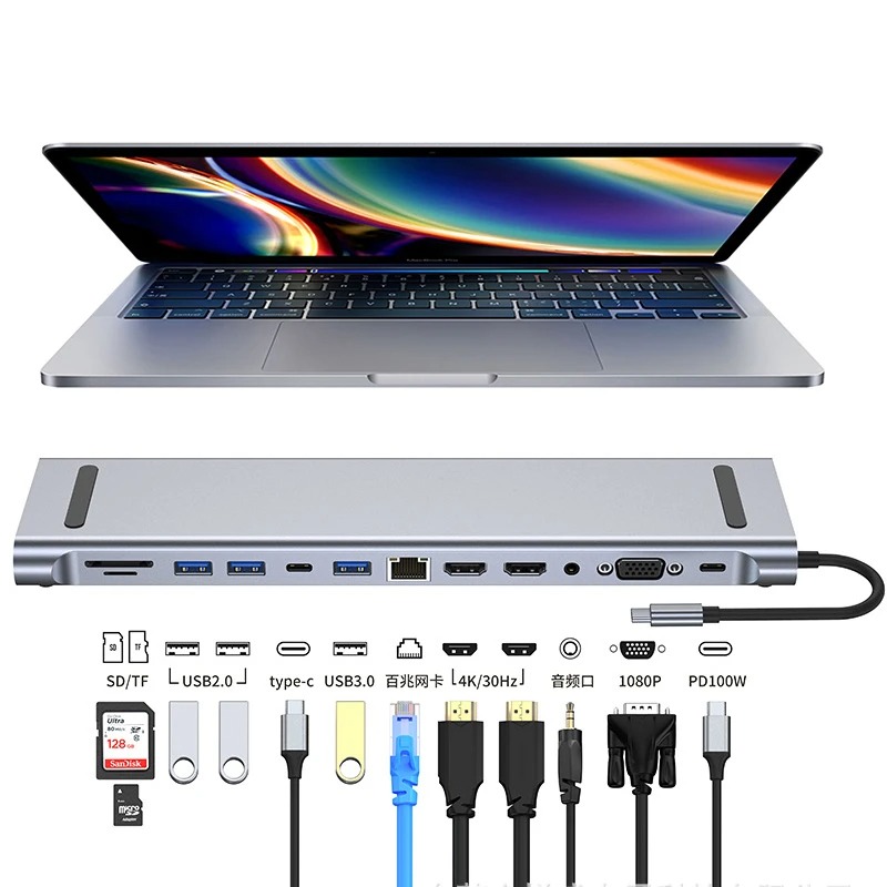 USB C 3.0 HUB Type C to Multi  – 4 Hdmi Multi Monitor Video Card 4K recenzja i cena