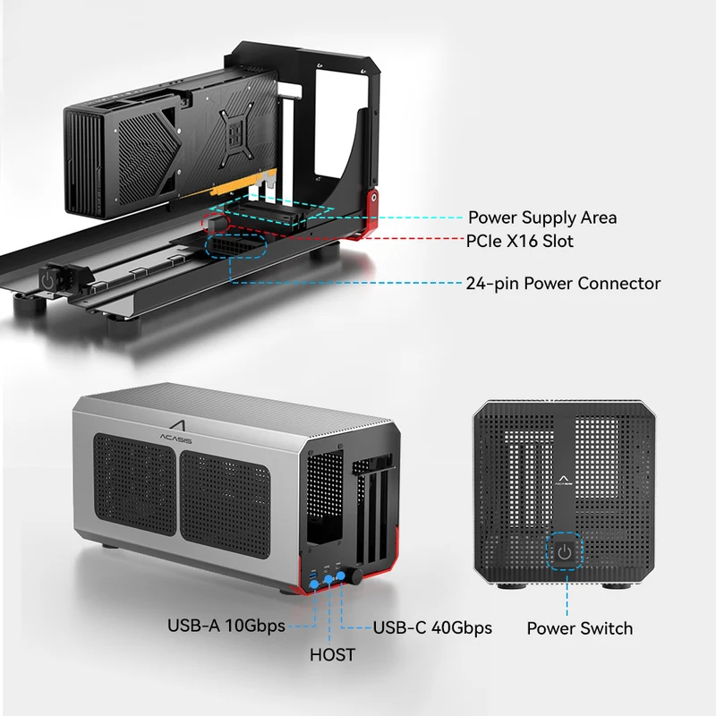 Obudowa eGPU Acasis 40Gbps Thu – Thunderbolt 4 External Gpu Enclosure recenzja i cena